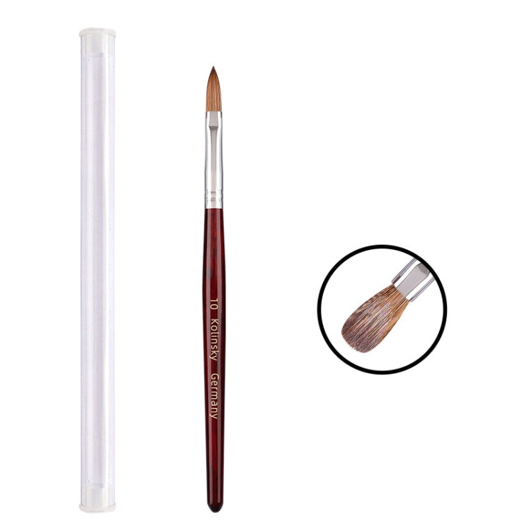Red Wood Handle Kolinsky Hair Nail Art Brush