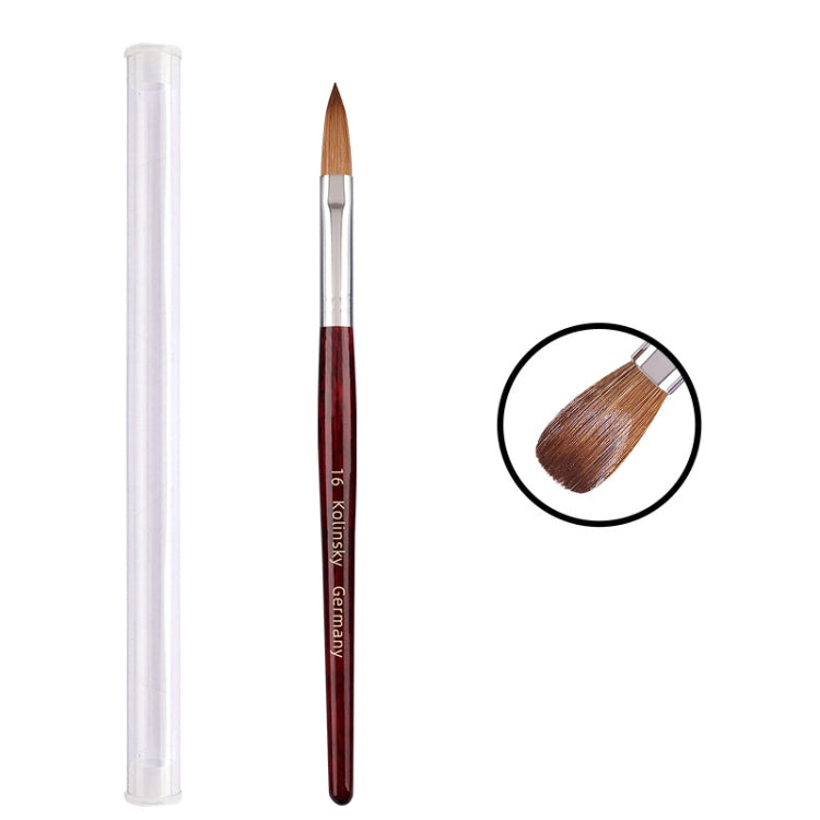 Red Wood Handle Kolinsky Hair Nail Art Brush