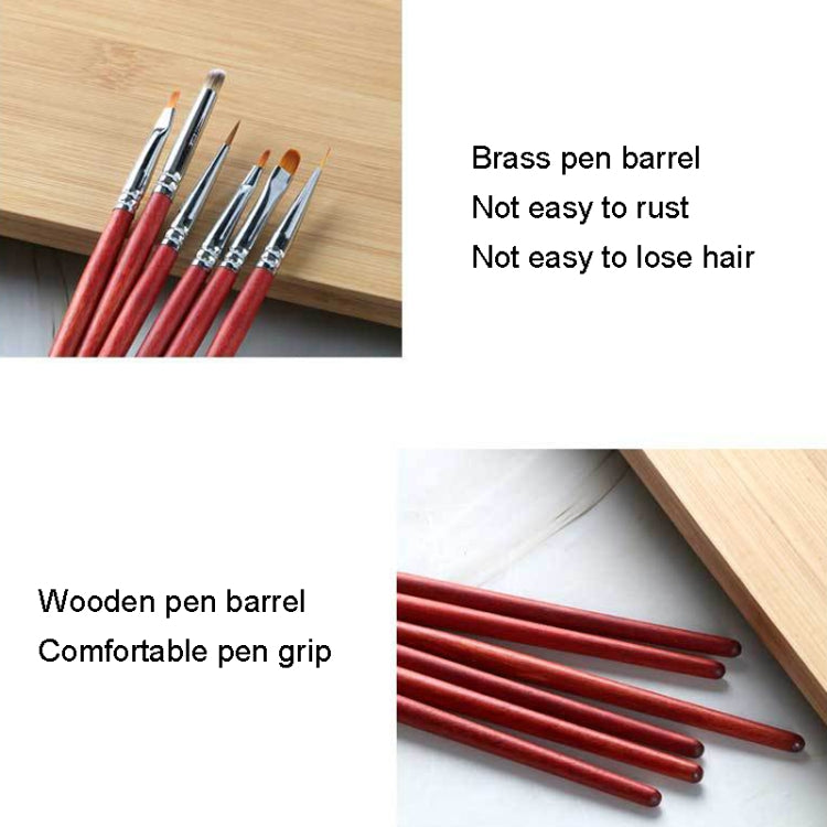 Wooden Rod Nail Brush Beauty Armor Tools Color Painting Pen Drawing Pen