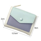 PU Leather Short Color Matching Folding Wallet Mini Portable Wallet