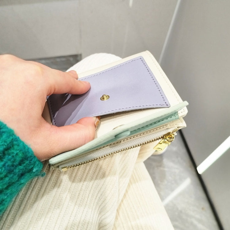PU Leather Short Color Matching Folding Wallet Mini Portable Wallet
