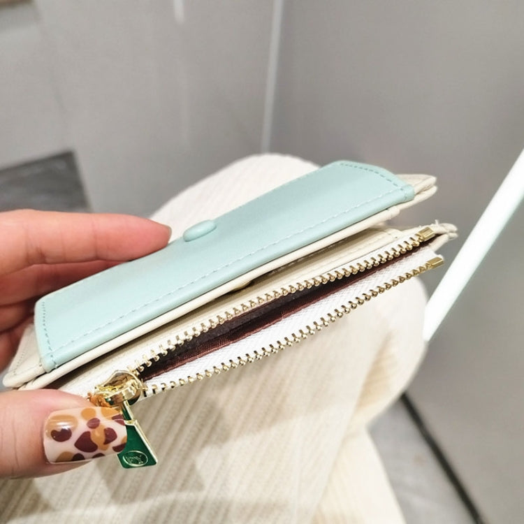 PU Leather Short Color Matching Folding Wallet Mini Portable Wallet