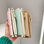 PU Leather Short Color Matching Folding Wallet Mini Portable Wallet