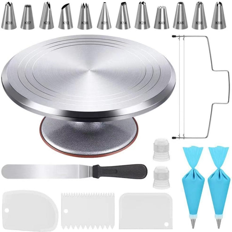 Aluminum Alloy Cake Turntable Piping Tip Set DIY Baking Tools, 22 In 1