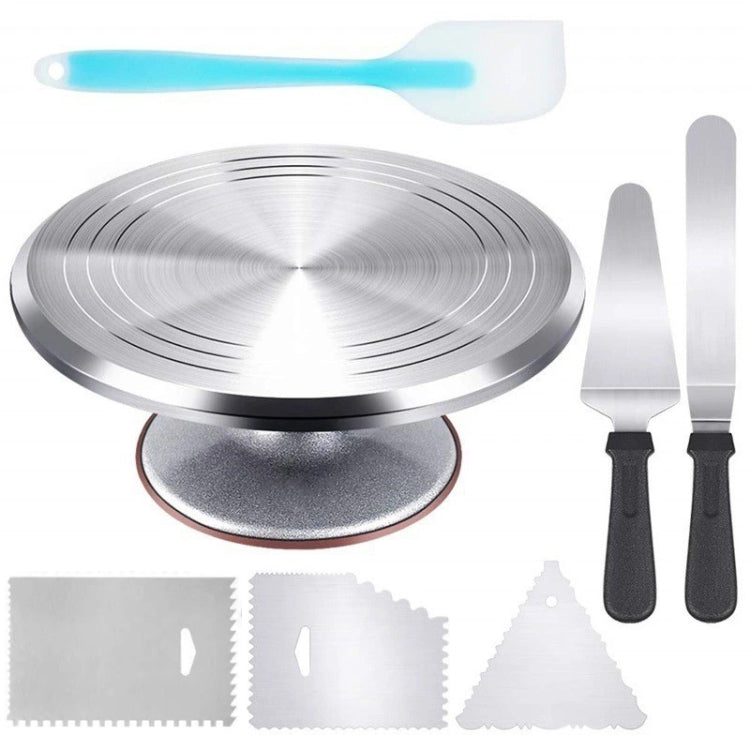 Aluminum Alloy Cake Turntable Piping Tip Set DIY Baking Tools, 7 In 1