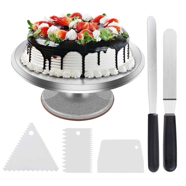 Aluminum Alloy Cake Turntable Piping Tip Set DIY Baking Tools, 6 In 1