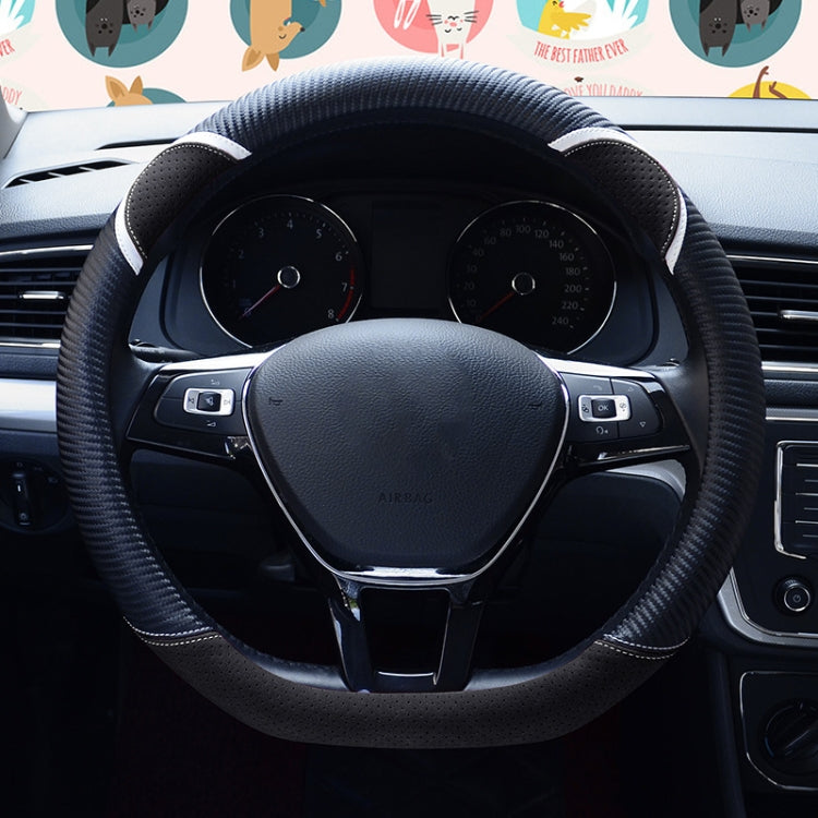 38cm Cute Rabbit Women Cartoon Car Steering Wheel Cover — D  Type Black Pink