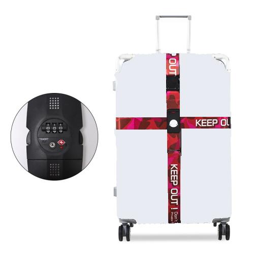 Luggage Cross Customs Lock Binding Strap — Keep Out Red (TSA)