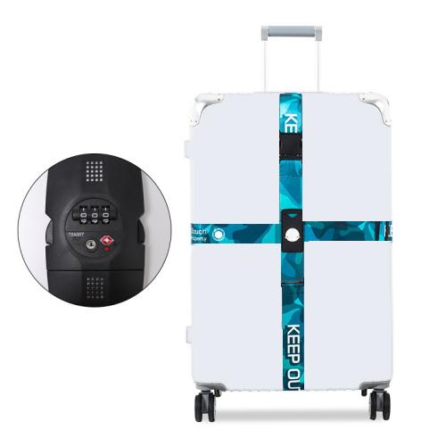 Luggage Cross Customs Lock Binding Strap — Keep Out Blue (TSA)