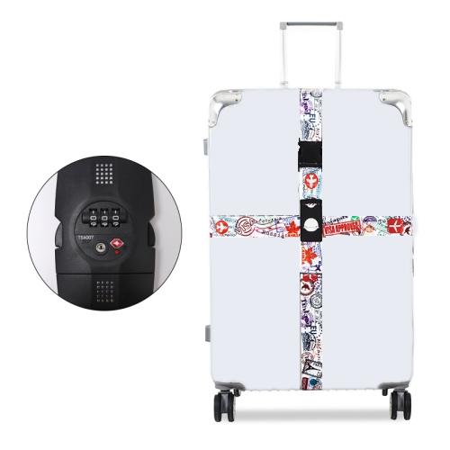 Luggage Cross Customs Lock Binding Strap — Color Sign (TSA)