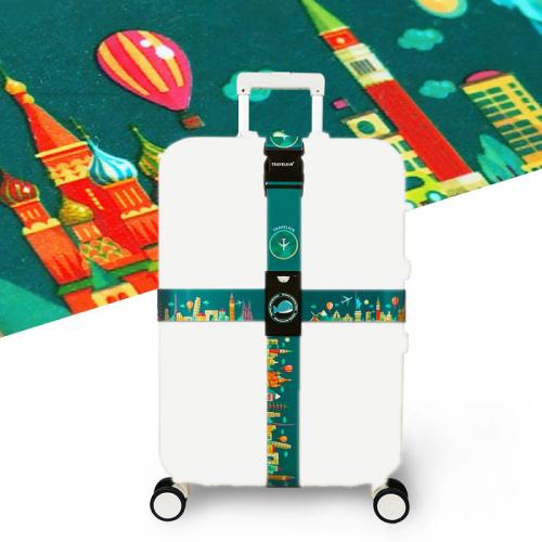 Cross Luggage Strap Without Combination Lock — Romantic Cherry Blossom