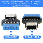 USB 3.0 19PIN Header to Type-E Front A-Key Interface Extend USB Ports to PC