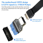 USB 3.0 19PIN Header to Type-E Front A-Key Interface Extend USB Ports to PC