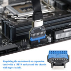 USB 3.0 19PIN Header to Type-E Front A-Key Interface Extend USB Ports to PC