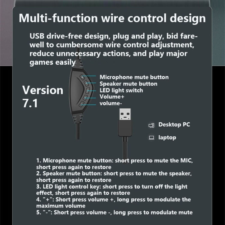 Ajazz AX368 Computer Game Audio Recognition RGB Headset