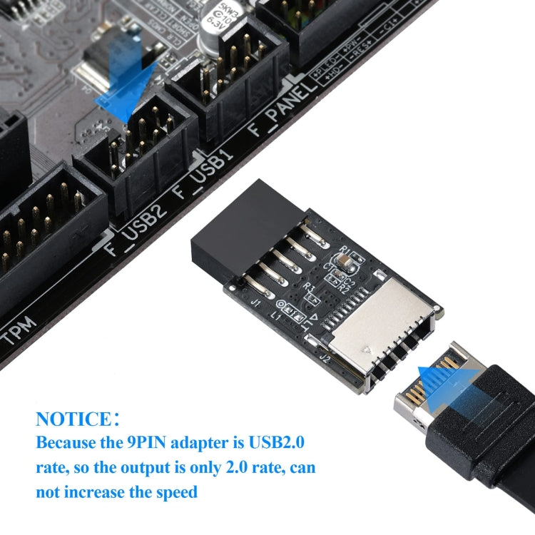 USB 2.0 Front Panel Header USB 9pin To USB 2.0 Type-E Internal Adapter