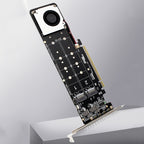 PCI-E X16 to M.2 M-key NVME X4 SSD RAID Array Expansion Adapter Support 2242/2260/2280/22110 — PH44Plus