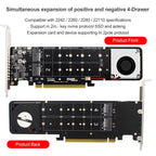 PCI-E X16 to M.2 M-key NVME X4 SSD RAID Array Expansion Adapter Support 2242/2260/2280/22110 — view 5