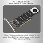 PCI-E X16 to M.2 M-key NVME X4 SSD RAID Array Expansion Adapter Support 2242/2260/2280/22110 — view 9
