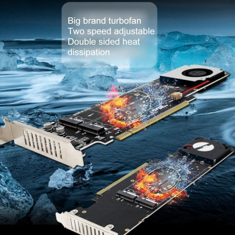 PCI-E X16 to M.2 M-key NVME X4 SSD RAID Array Expansion Adapter Support 2242/2260/2280/22110 — view 10
