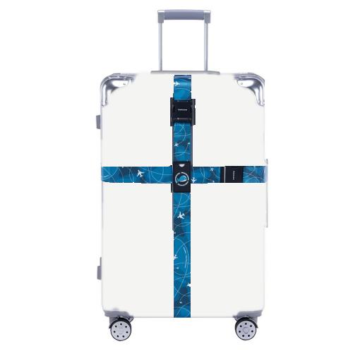 Luggage Cross Flying Landmark Customs Binding Belt — Black