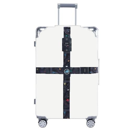 Luggage Cross Flying Landmark Customs Binding Belt — Blue