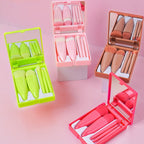 5pcs/Set Medium Portable Makeup Brush Set With Mirror Mini Multifunctional Makeup Brush