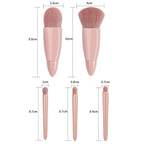 5pcs/Set Medium Portable Makeup Brush Set With Mirror Mini Multifunctional Makeup Brush