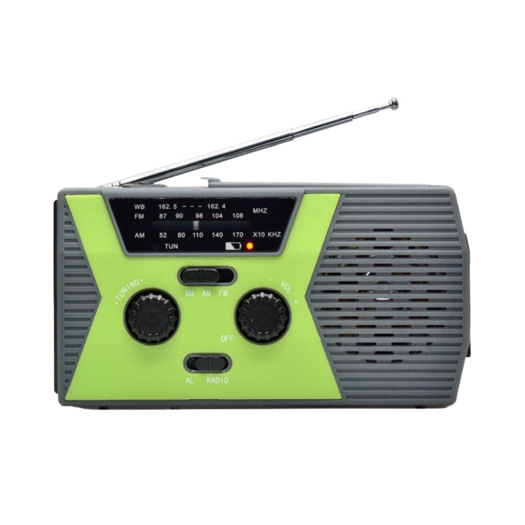Emergency Radio Portable Hand Crank Solar Powered Radio — AM/FM/NoAA 2000mAh Red