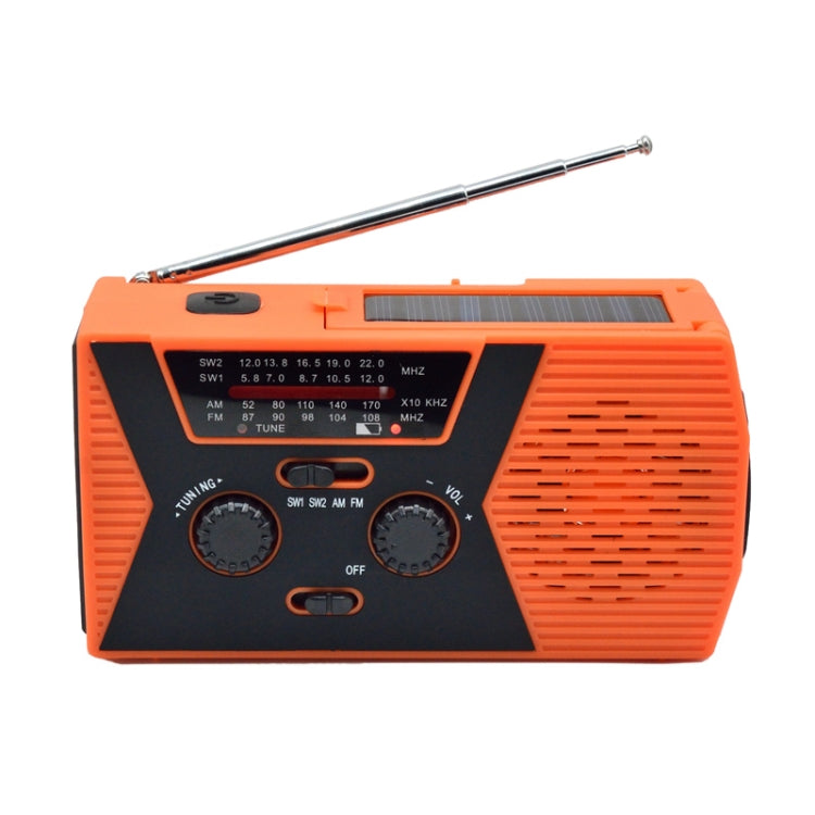 Emergency Radio Portable Hand Crank Solar Powered Radio — AM/FM/NoAA 2000mAh Green
