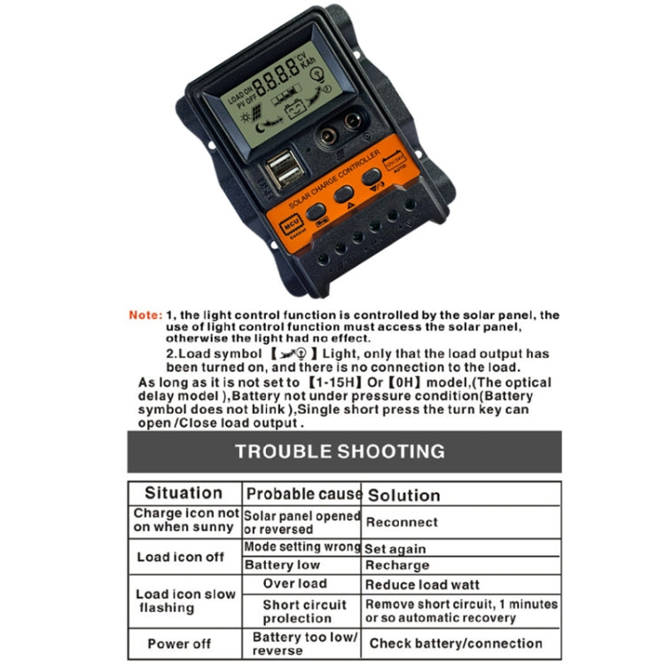 Dual DC Current Display 12V24V Solar Controller LCD PWM Photovoltaic Power Generation Controller
