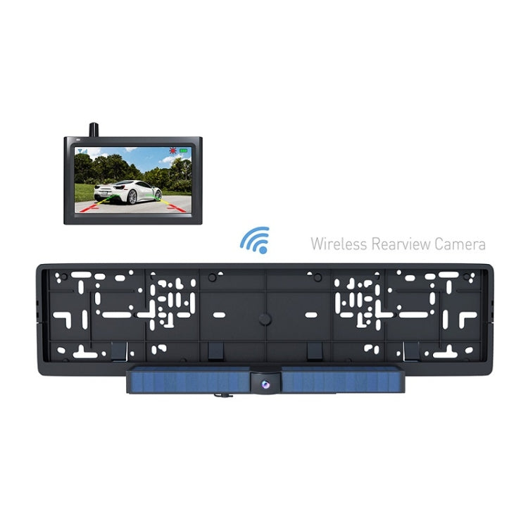 Solar Powered Rear View System Reversing Wireless Transmission Car Camera Display