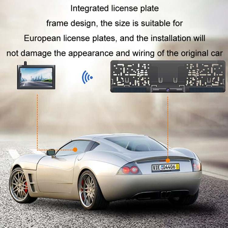 Solar Integrated License Plate Frame Vehicle Camera Wireless Reversing Display