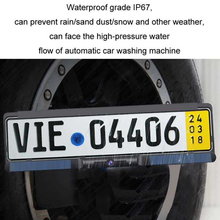 Solar Integrated License Plate Frame Vehicle Camera Wireless Reversing Display