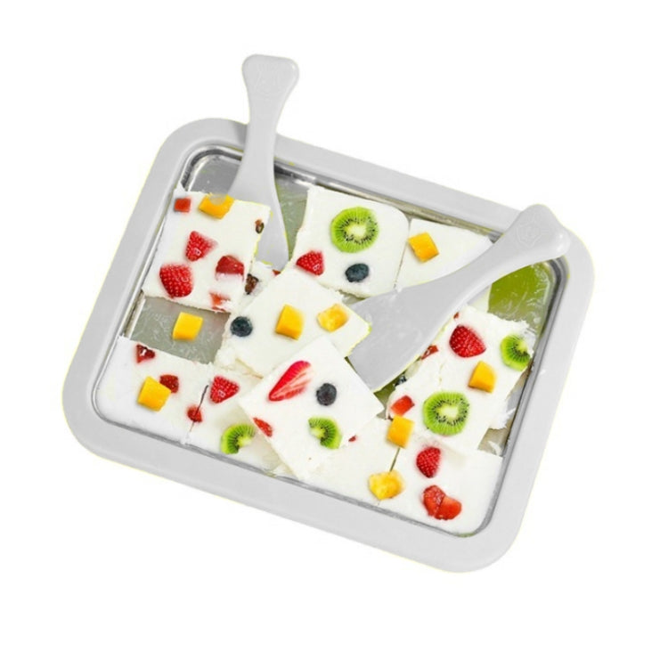 Mini Household Fried Yogurt Machine Children Homemade DIY Fried Ice Tray — Stainless Steel Green 26x21cm