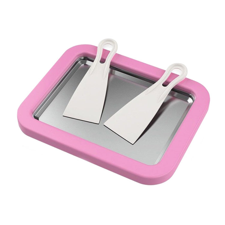Mini Household Fried Yogurt Machine Children Homemade DIY Fried Ice Tray — Aluminum Alloy White 22.5x17.5cm
