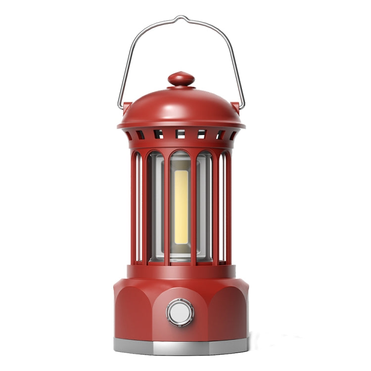 Battery Model COB Portable Outdoor Camping Lamp Atmosphere Tent Lamp Retro Lamp — Battery Large Green