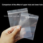 100pcs Perforated Ziplock Bag Thickened Transparent Packaging Bag Plastic Sealed Bag — view 19