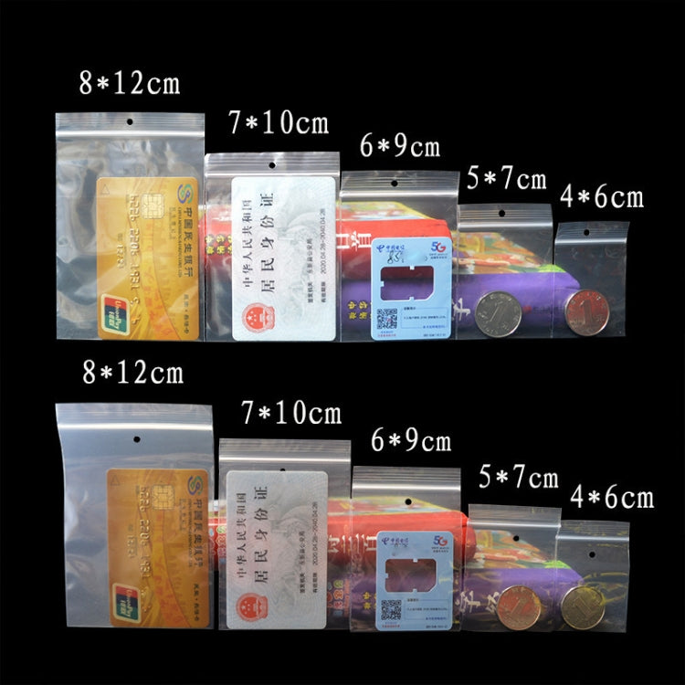 100pcs Perforated Ziplock Bag Thickened Transparent Packaging Bag Plastic Sealed Bag — view 20