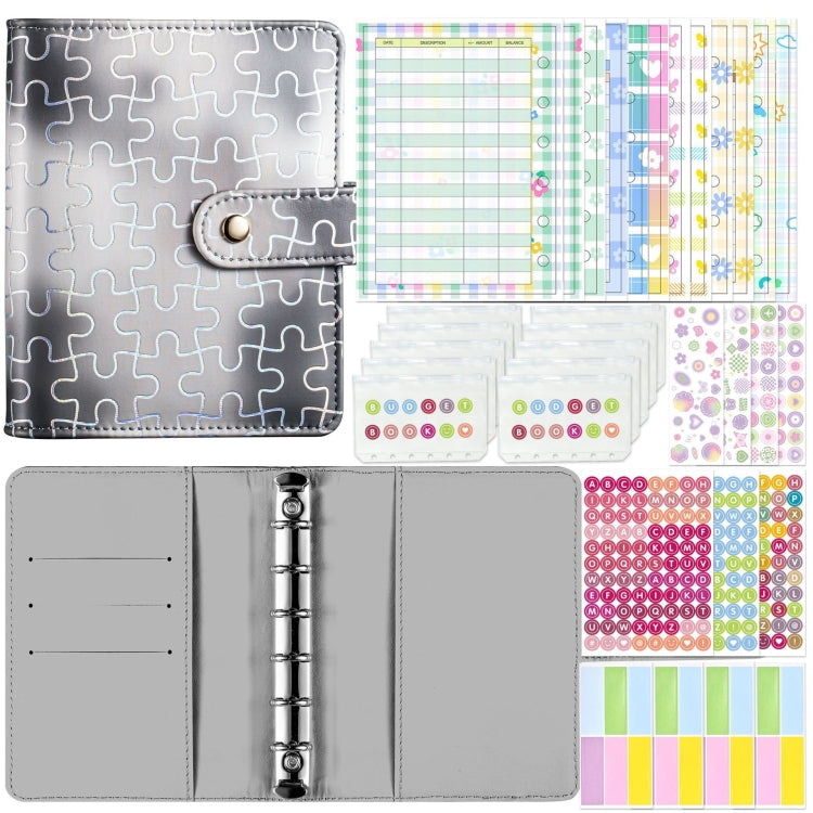 A7 Puzzle Pattern Hand Account Notebook Pocket Diary Book Loose-Leaf Cash Budget Book