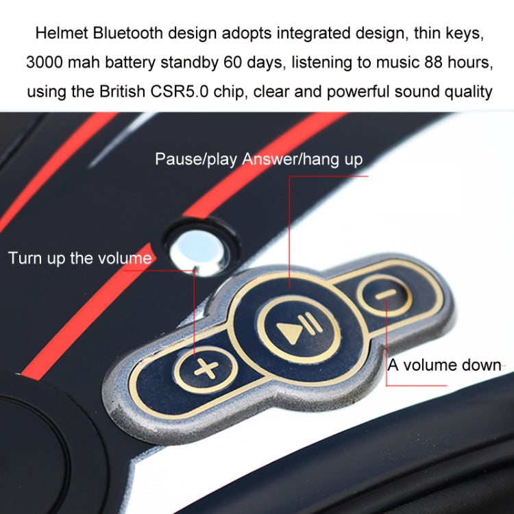 KUQIBAO Motorcycle Smart Bluetooth-compatible Sun Protection Double Lens Safety Helmet