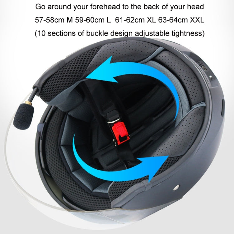 KUQIBAO Motorcycle Smart Bluetooth-compatible Sun Protection Double Lens Safety Helmet