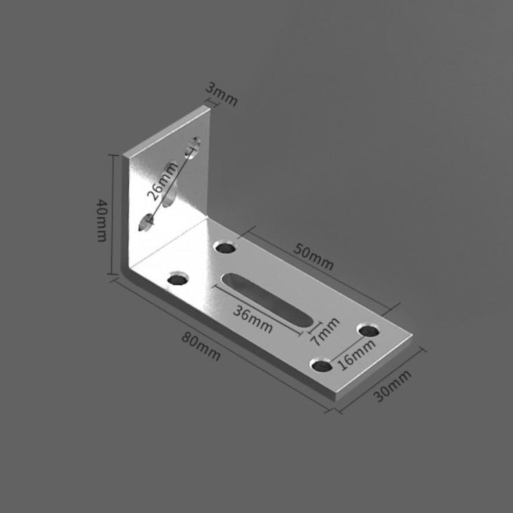 Thickened Angle Code Right Angle Hanging Cabinet Partition — Small Silver