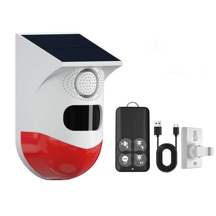 Infrared Motion Detector Solar Outdoor PIR Wireless Strobe Siren Detector Sound Alarm — CT80WR Tuya WiFi Model