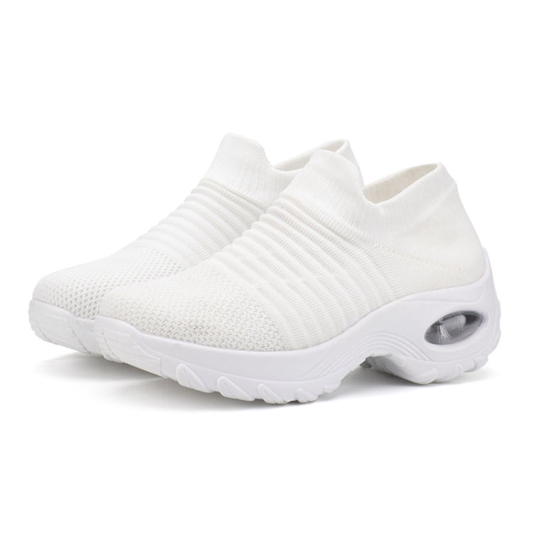 Sock Sneakers Women Walking Shoes Air Cushion Casual Running Shoes — Full Black
