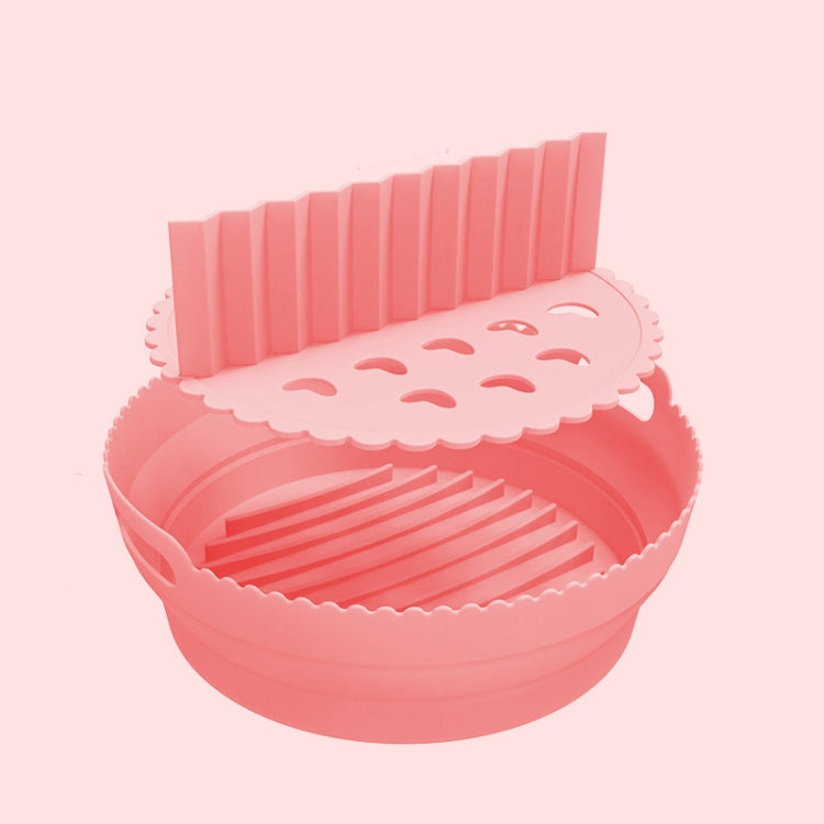 Round 2 Layer Air Fryer Silicone Basket Reusable Foldabl Air Fryer Mold Liner Tray