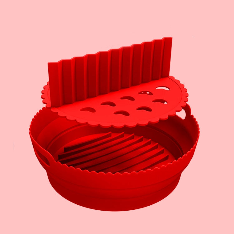 Round 2 Layer Air Fryer Silicone Basket Reusable Foldabl Air Fryer Mold Liner Tray