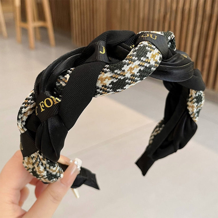 Ribbon Woven Letter Pattern Elegant Retro Non-Slip Headband