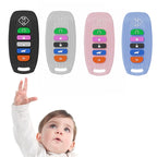 Babies Soft Silicone Car Keys Shape Teething Toys Molar Teether Chew Toys — Blue