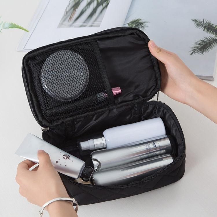 Rhombus Waterproof Cosmetic Bag Toiletries Storage Bag With Mirror